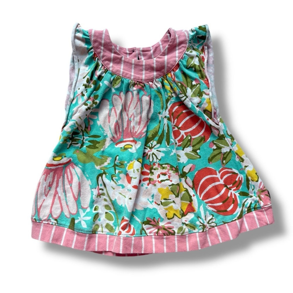Matilda Jane Pink and White Striped Tank Top size 12-18 months